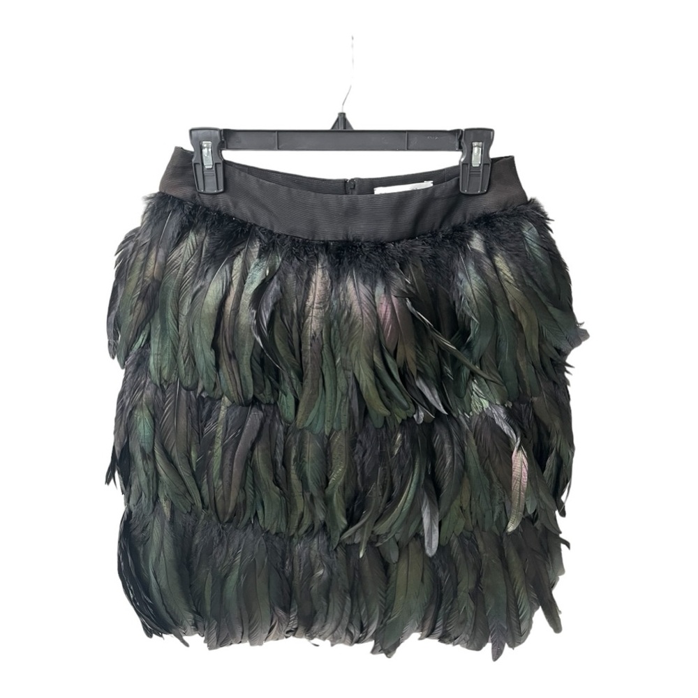 Feather Skirt Black Iridescent Daniel Miexel Westhampton Beach, Vintage NWT, S